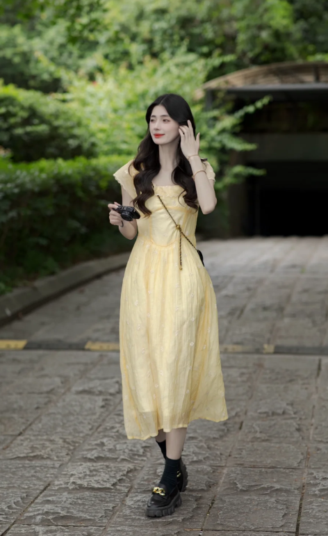 New Pretty French-style  Elegant Summer Women's Long Dress C7846