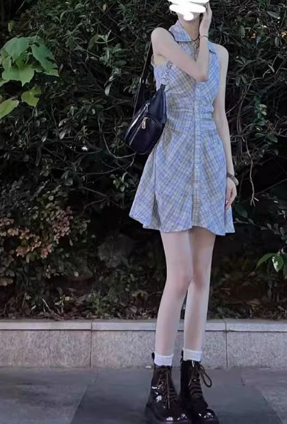 Robe courte d'été pour femme, style français, collection 2026, référence C7247