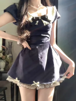 Robe courte d'été pour femme, style français, collection 2026, référence C7504