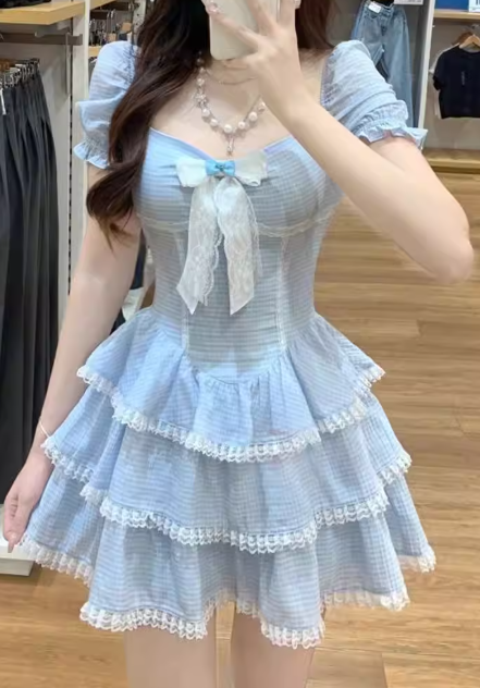 French-style 2026 New Pretty Women's Summer Short Dress C7250