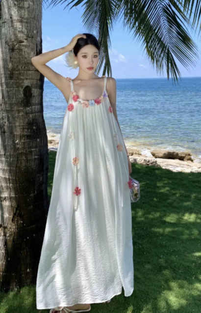 Nouvelle robe longue d'été élégante de style français pour femme C7650