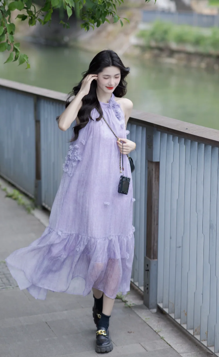 New Pretty French-style  Elegant Summer Women's Long Dress C7850