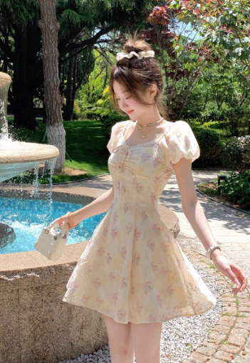 French-style 2026 New Pretty Women's Summer Short Dress C7451