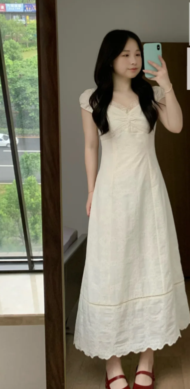 Nouvelle robe longue d'été élégante de style français pour femme C7552