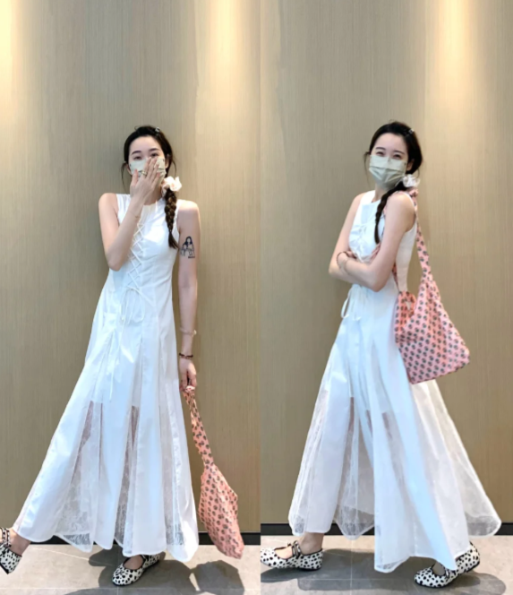 New Pretty French-style  Elegant Summer Women's Long Dress C7654