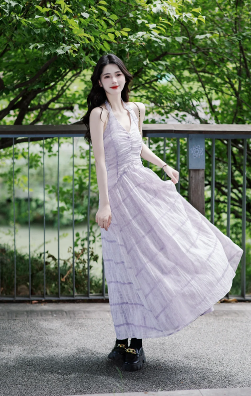 New Pretty French-style  Elegant Summer Women's Long Dress C7854