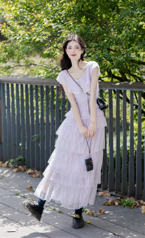 New Pretty French-style  Elegant Summer Women's Long Dress C7855