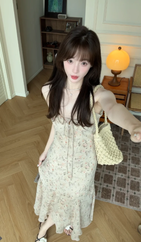 New Pretty French-style  Elegant Summer Women's Long Dress C7857