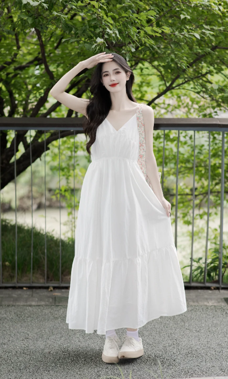 New Pretty French-style  Elegant Summer Women's Long Dress C7858