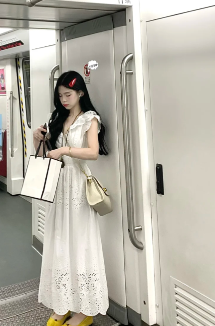 New Pretty French-style  Elegant Summer Women's Long Dress C7959