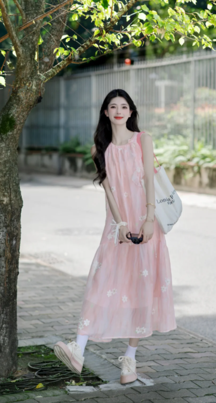 New Pretty French-style  Elegant Summer Women's Long Dress C7860