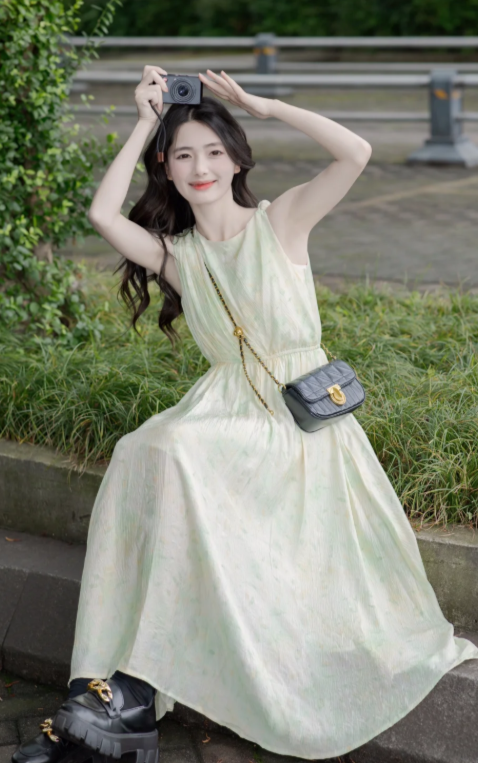 New Pretty French-style  Elegant Summer Women's Long Dress C7863