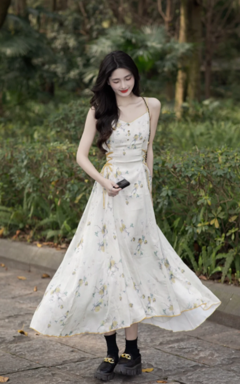 New Pretty French-style  Elegant Summer Women's Long Dress C7964
