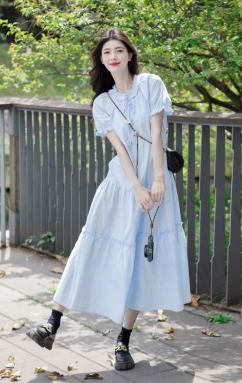 New Pretty French-style  Elegant Summer Women's Long Dress C7865