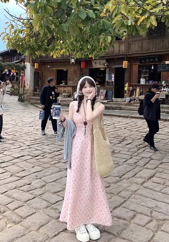 New Pretty French-style  Elegant Summer Women's Long Dress C7765