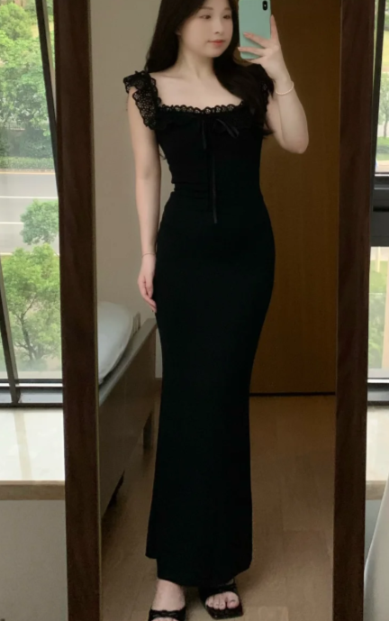 Nouvelle robe longue d'été élégante de style français pour femme C7566