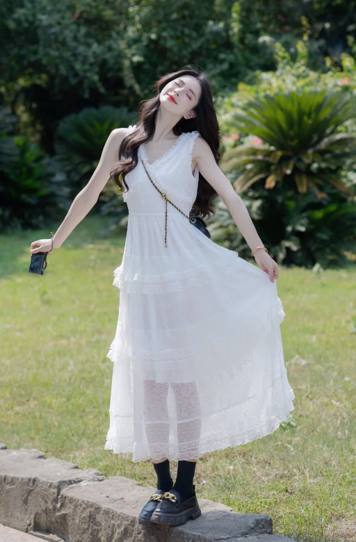New Pretty French-style  Elegant Summer Women's Long Dress C7866