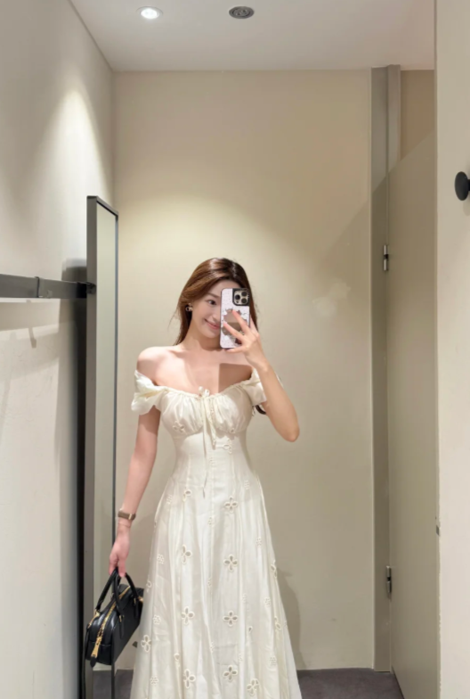 Nouvelle robe longue d'été élégante de style français pour femme C7967