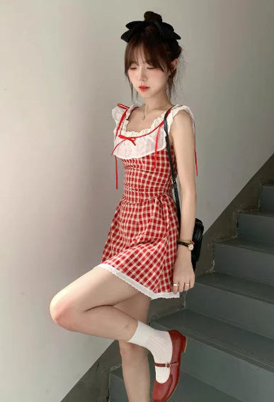 Robe courte d'été pour femme, style français, collection 2026, référence C7467
