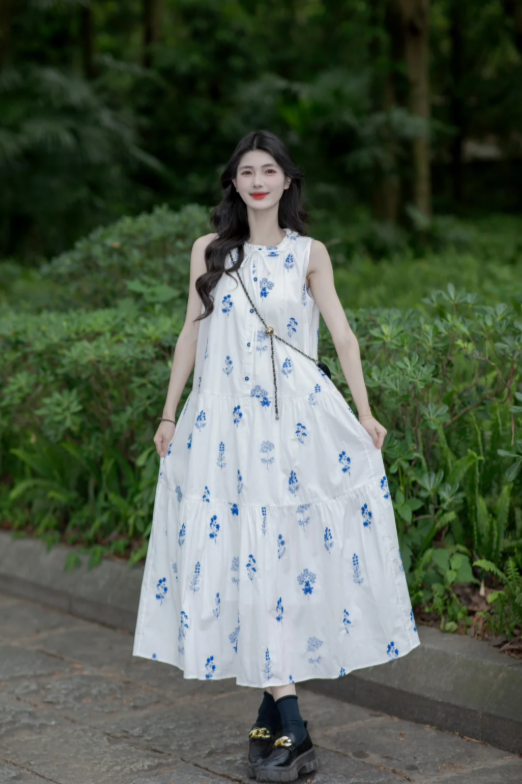 New Pretty French-style  Elegant Summer Women's Long Dress C7869