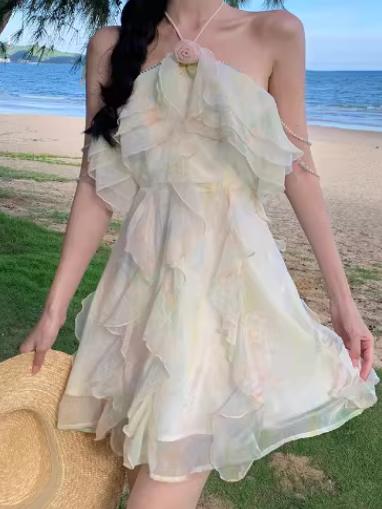 French-style 2026 New Pretty Women's Summer Short Dress C7270
