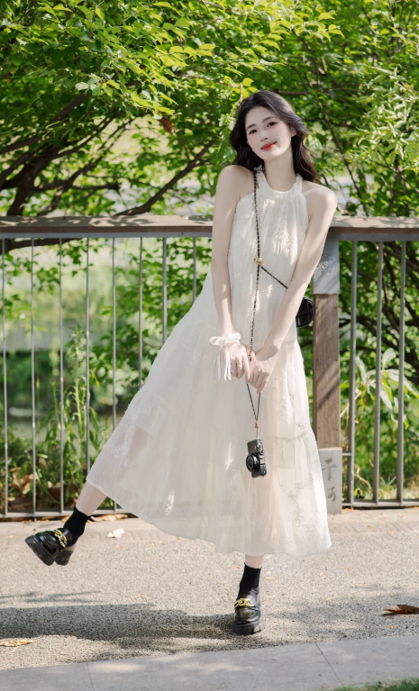 New Pretty French-style  Elegant Summer Women's Long Dress C7870