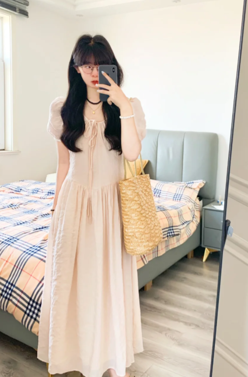 New Pretty French-style  Elegant Summer Women's Long Dress C7572