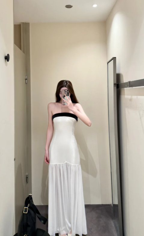 Nouvelle robe longue d'été élégante de style français pour femme C7973