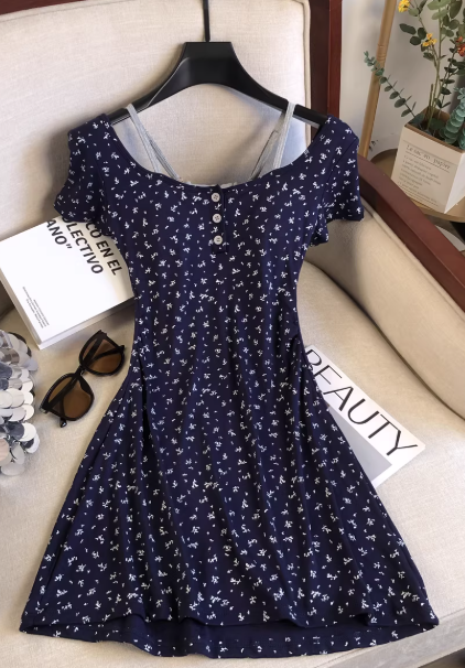 French-style 2026 New Pretty Women's Summer Short Dress C7774