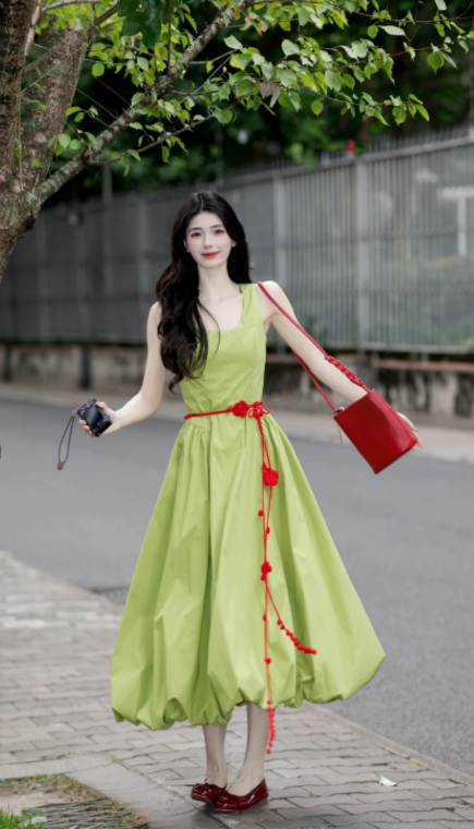 New Pretty French-style  Elegant Summer Women's Long Dress C7876