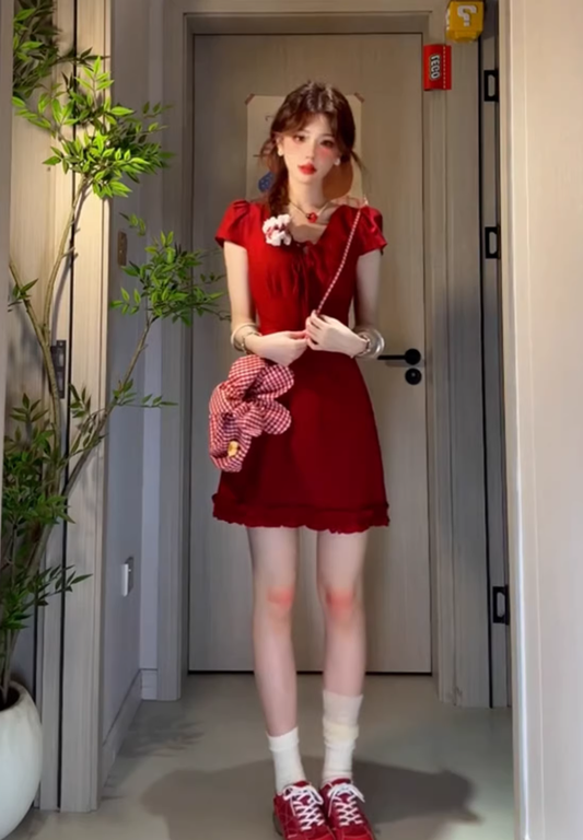 French-style 2026 New Pretty Women's Summer Short Dress C7776