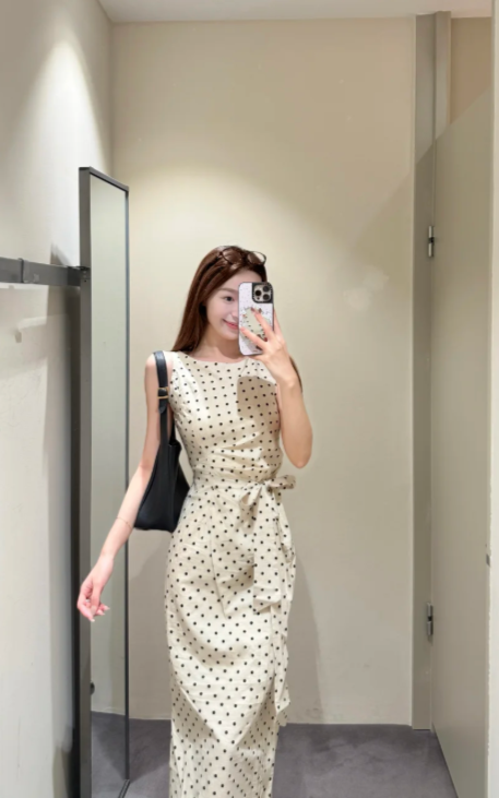 Nouvelle robe longue d'été élégante de style français pour femme C7978