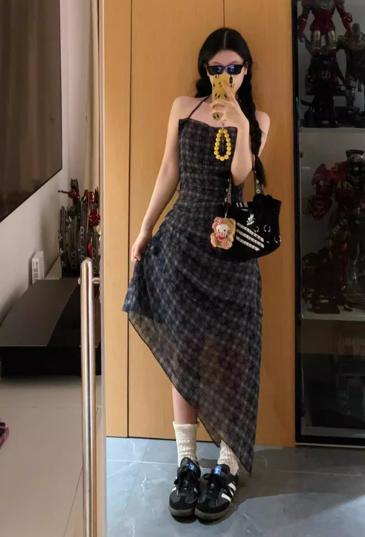 Nouvelle robe longue d'été élégante de style français pour femme C7779