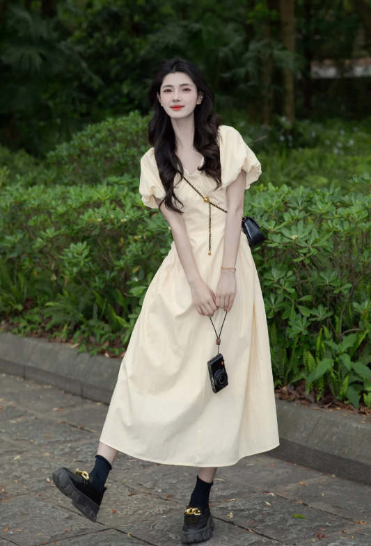 New Pretty French-style  Elegant Summer Women's Long Dress C7879