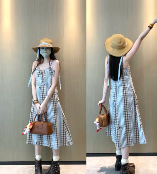 Nouvelle robe longue d'été élégante de style français pour femme C7681