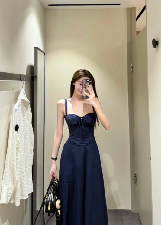 Nouvelle robe longue d'été élégante de style français pour femme C7981