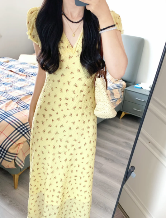 Nouvelle robe longue d'été élégante de style français pour femme C7581