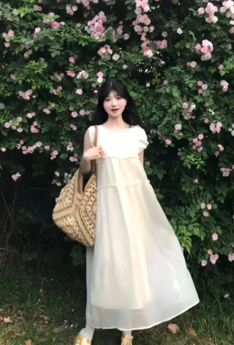 Nouvelle robe longue d'été élégante de style français pour femme C7982