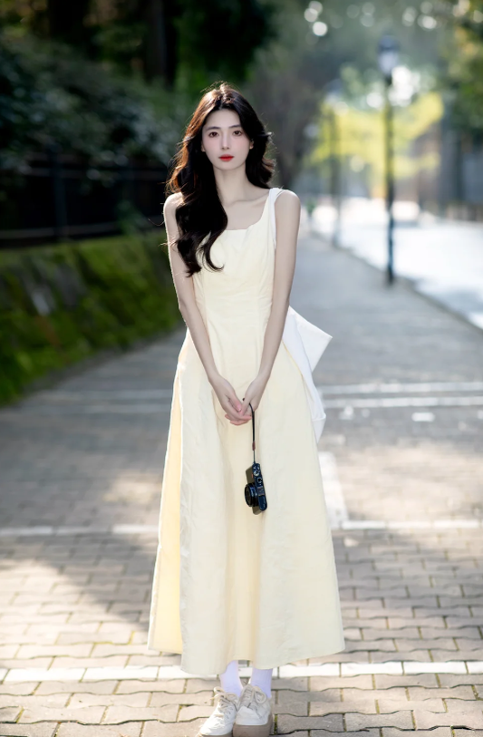 New Pretty French-style  Elegant Summer Women's Long Dress C7886