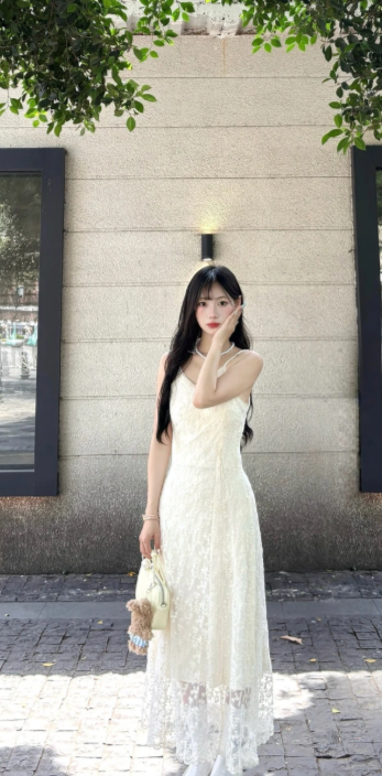 Nouvelle robe longue d'été élégante de style français pour femme C7986