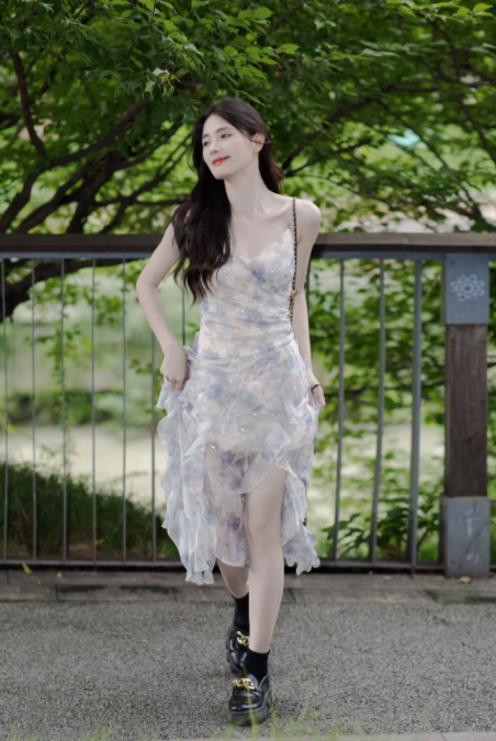 New Pretty French-style  Elegant Summer Women's Long Dress C7887