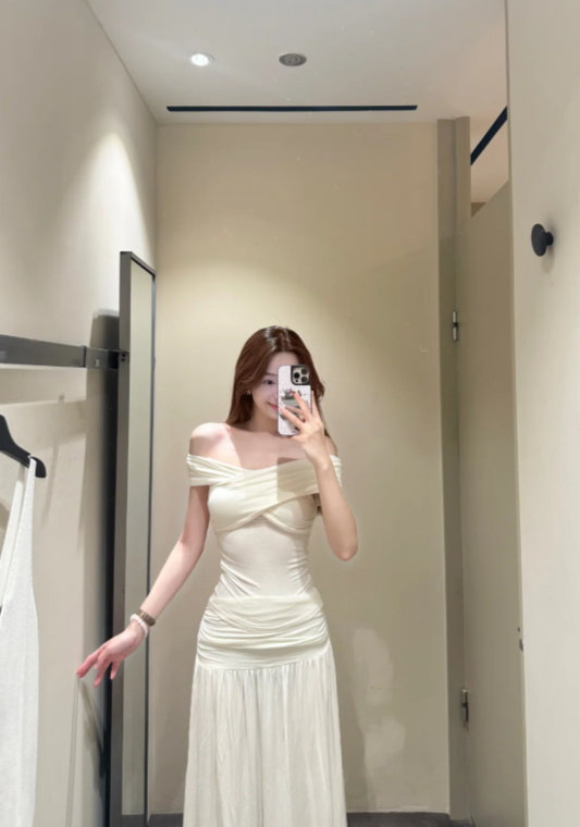 Nouvelle robe longue d'été élégante de style français pour femme C7987