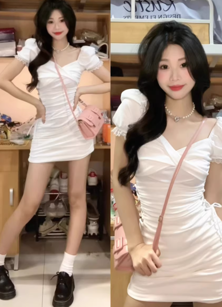 French-style 2026 New Pretty Women's Summer Short Dress C7288