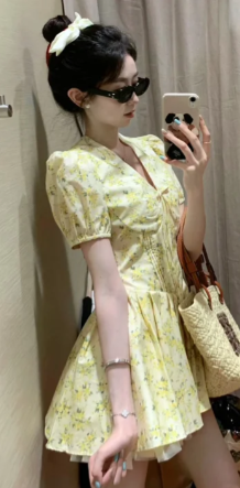 French-style 2026 New Pretty Women's Summer Short Dress C7408