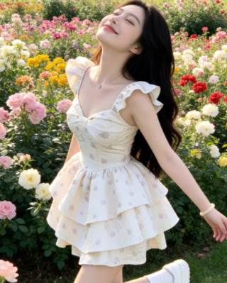 French-style 2026 New Pretty Women's Summer Short Dress C7490