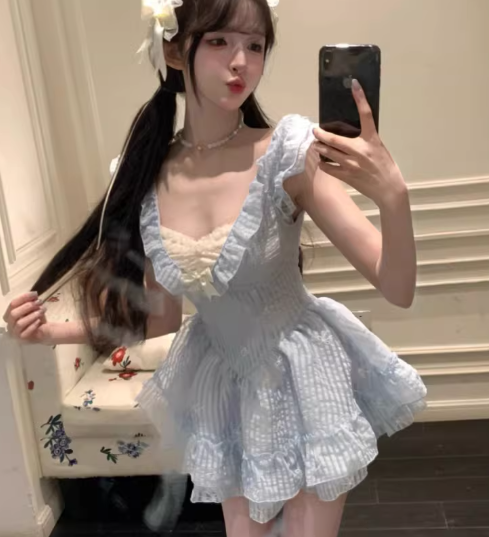 French-style 2026 New Pretty Women's Summer Short Dress C7690