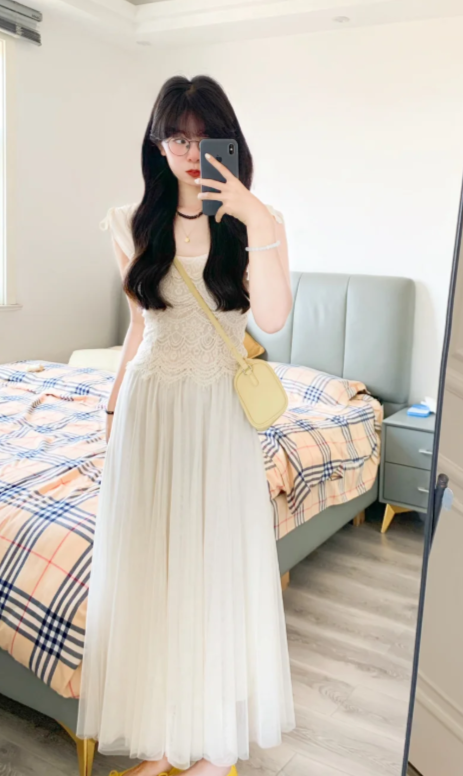 Nouvelle robe longue d'été élégante de style français pour femme C7592