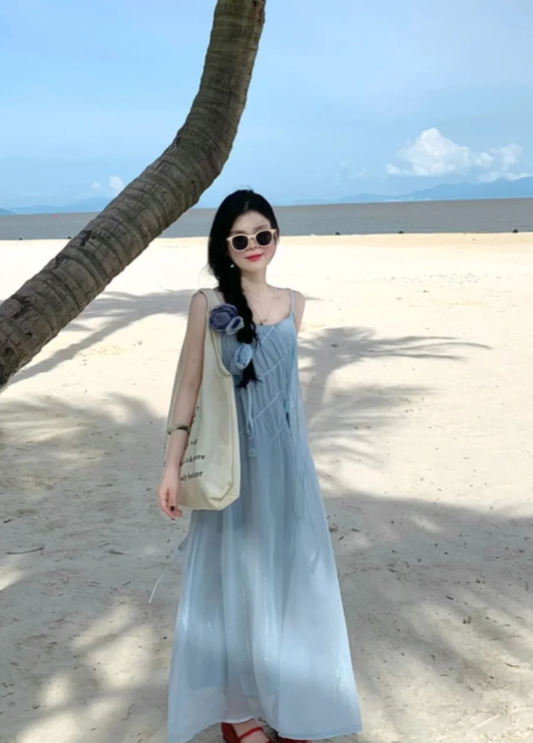 New Pretty French-style  Elegant Summer Women's Long Dress C7893