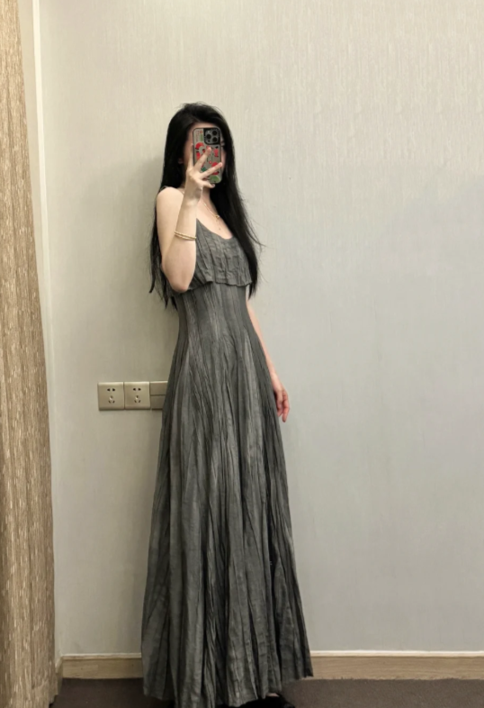 Nouvelle robe longue d'été élégante de style français pour femme C7594