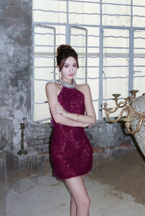 Robe courte d'été pour femme, style français, collection 2026, référence C7996